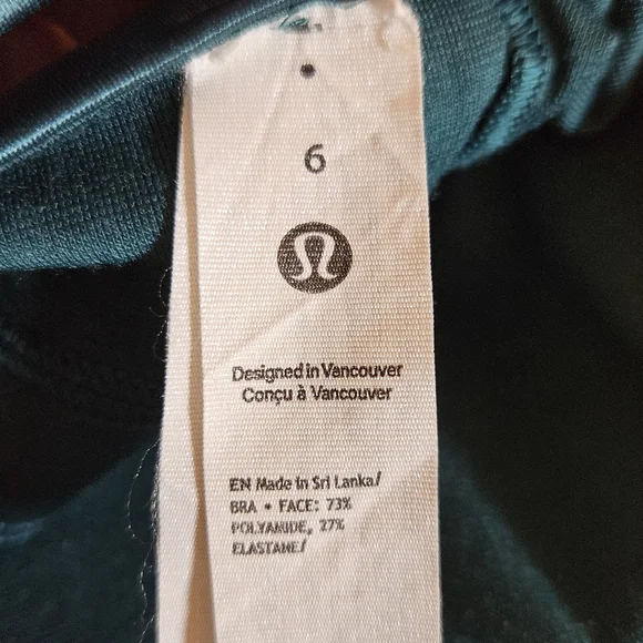 Lululemon Energy Longline Bra Foil Storm Teal Size 6 - Picture 4 of 7